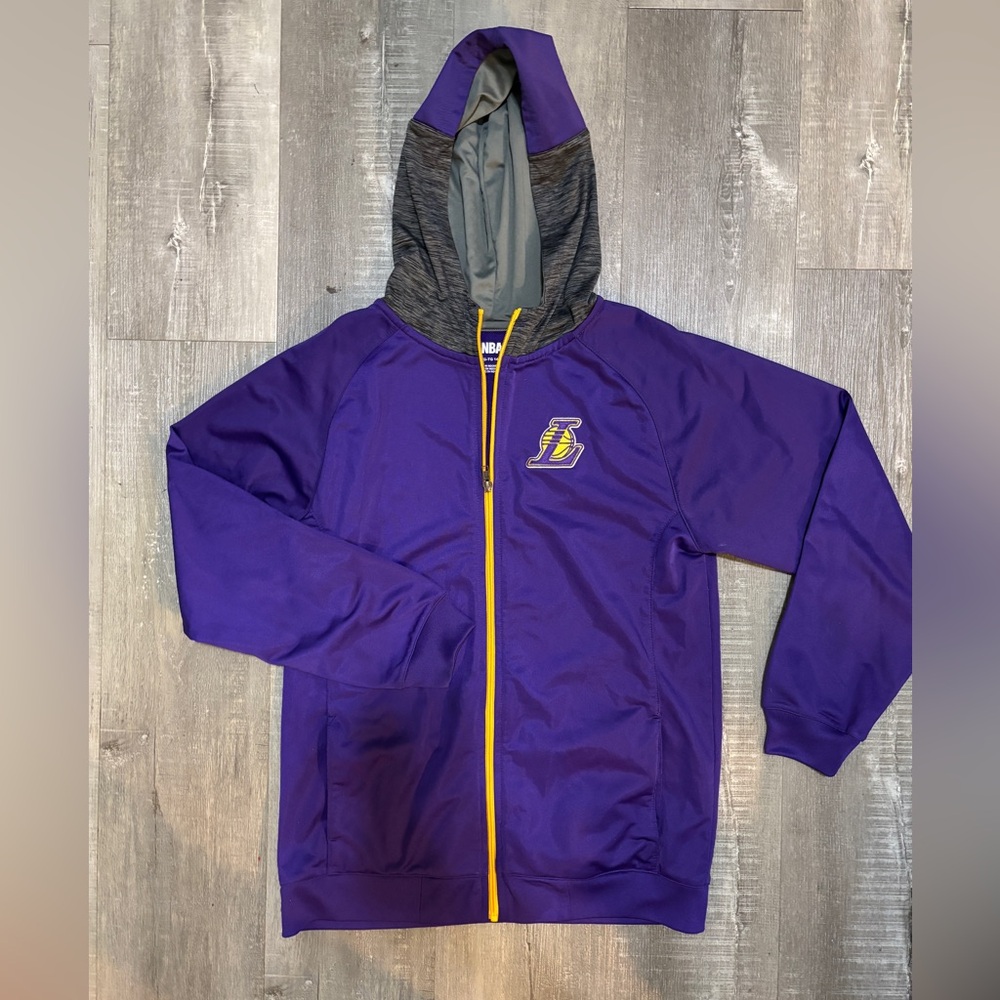Lakers NBA  Purple Jacket with Yellow Trim